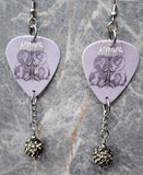 Something Else by the Kinks Guitar Pick Earrings with Gray Pave Bead Dangles