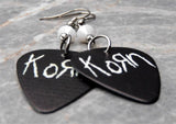 Korn Black Guitar Pick Earrings with White Swarovski Crystals