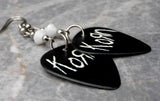 Korn Black Guitar Pick Earrings with White Swarovski Crystals