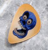 Silly Blue Skull Guitar Pick Pin or Tie Tack