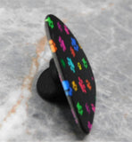 Colorful Paw Prints Black Guitar Pick Pin or Tie Tack