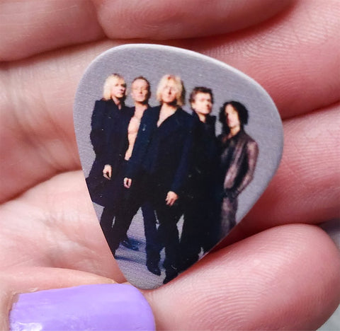 Def Leppard Group Picture Guitar Pick Lapel Pin or Tie Tack