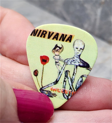 Nirvana Painting and Incesticide Guitar Pick Lapel Pin or Tie Tack