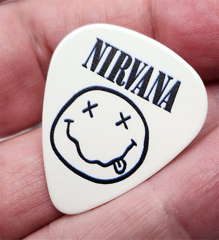 Nirvana Smiley Face Guitar Pick Lapel Pin or Tie Tack