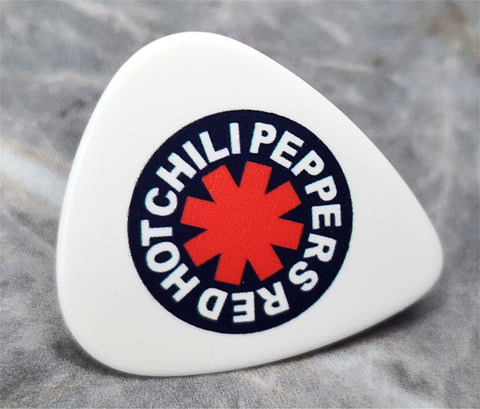 Red Hot Chili Peppers White Guitar Pick Lapel Pin or Tie Tack