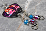 Madonna The Confessions Tour Guitar Pick Earrings with Stainless Steel "Devil" Heart Charms and Swarovski Crystal Dangles