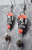 Maroon 5 Sunday Morning Guitar Pick Earrings with Gray Pave Bead Dangles