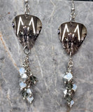 Maroon 5 It Won't Be Soon Before Long Guitar Pick Earrings with Opal, Gray and Silver Swarovski Crystals Dangles