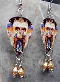Michael Jackson Dangerous Guitar Pick Earrings with Golden Swarovski Crystals