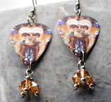 Michael Jackson Dangerous Guitar Pick Earrings with Golden Swarovski Crystals