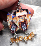 Michael Jackson Dangerous Guitar Pick Earrings with Golden Swarovski Crystals