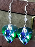 Nickelback Chad Kroeger Guitar Pick Earrings with Clear Swarovski Crystals