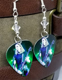 Nickelback Chad Kroeger Guitar Pick Earrings with Clear Swarovski Crystals