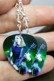 Nickelback Chad Kroeger Guitar Pick Earrings with Clear Swarovski Crystals