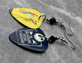 Jack Skellington and Sally The Nightmare Before Christmas Scene Guitar Pick Earrings with Black Swarovski Crystals