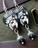Nirvana Greatest Hits Guitar Pick Earrings with Ombre Pave Bead Dangles
