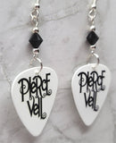 Pierce the Veil Guitar Pick Earrings with Black Swarovski Crystals