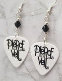 Pierce the Veil Guitar Pick Earrings with Black Swarovski Crystals