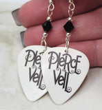 Pierce the Veil Guitar Pick Earrings with Black Swarovski Crystals