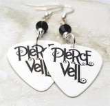 Pierce the Veil Guitar Pick Earrings with Black Swarovski Crystals