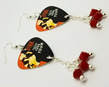 Pink The Truth About Love Tour Guitar Pick Earrings with Red Swarovski Crystal Dangles