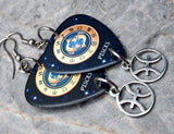 Horoscope Astrological Sign Pisces Guitar Pick Earrings with Laser Cut Horoscope Charms