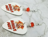 Queen's Brian May Guitar Pick Earrings with Hyacinth Swarovski Crystals