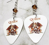 Queen Classic Queen Album Cover Guitar Pick Earrings with Copper Swarovski Crystals