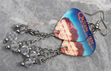 Queen The Miracle Album Cover Guitar Pick Earrings with Clear Swarovski Crystals