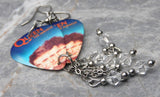 Queen The Miracle Album Cover Guitar Pick Earrings with Clear Swarovski Crystals