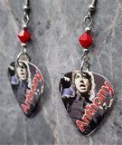 Red Hot Chili Peppers Anthony Kiedis Guitar Pick Earrings with Red Swarovski Crystals