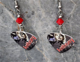 Red Hot Chili Peppers Anthony Kiedis Guitar Pick Earrings with Red Swarovski Crystals