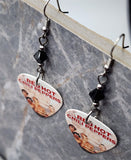 Red Hot Chili Peppers Guitar Pick Earrings with Black Swarovski Crystals