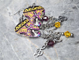 The Ramones Greatest Hits Live Guitar Pick Earrings with Stainless Steel Charms and Swarovski Crystal Dangles