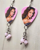 Rihanna Pick Earrings with Rose Alabaster Swarovski Crystal Dangles