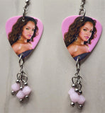 Rihanna Pick Earrings with Rose Alabaster Swarovski Crystal Dangles