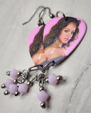 Rihanna Pick Earrings with Rose Alabaster Swarovski Crystal Dangles