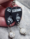 Scorpions Guitar Pick Earrings with White Pave Bead Dangles