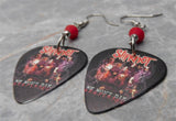 Slipknot We Won't Die Guitar Pick Earrings with Red Swarovski Crystals
