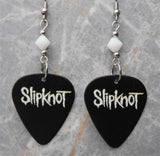 Slipknot Black Guitar Pick Earrings with White Swarovski Crystals