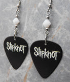 Slipknot Black Guitar Pick Earrings with White Swarovski Crystals