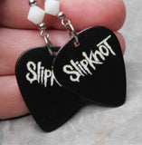 Slipknot Black Guitar Pick Earrings with White Swarovski Crystals