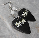 Slipknot Black Guitar Pick Earrings with White Swarovski Crystals
