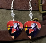Slipknot Corey Taylor Guitar Pick Earrings with Clear Swarovski Crystals