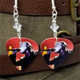 Slipknot Corey Taylor Guitar Pick Earrings with Clear Swarovski Crystals