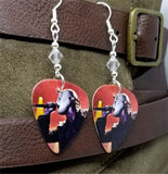 Slipknot Corey Taylor Guitar Pick Earrings with Clear Swarovski Crystals