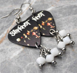 Slipknot Guitar Pick Earrings with White Swarovski Crystal Dangles