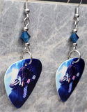 Slipknot Guitar Pick Earrings with Metallic Blue Swarovski Crystals