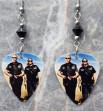 Jax Teller and Clay Morrow Sons of Anarchy Guitar Pick Earrings with Black Swarovski Crystals