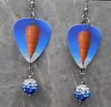 Styx Cyclorama Guitar Pick Earrings with Blue to White Ombre Pave Bead Dangles